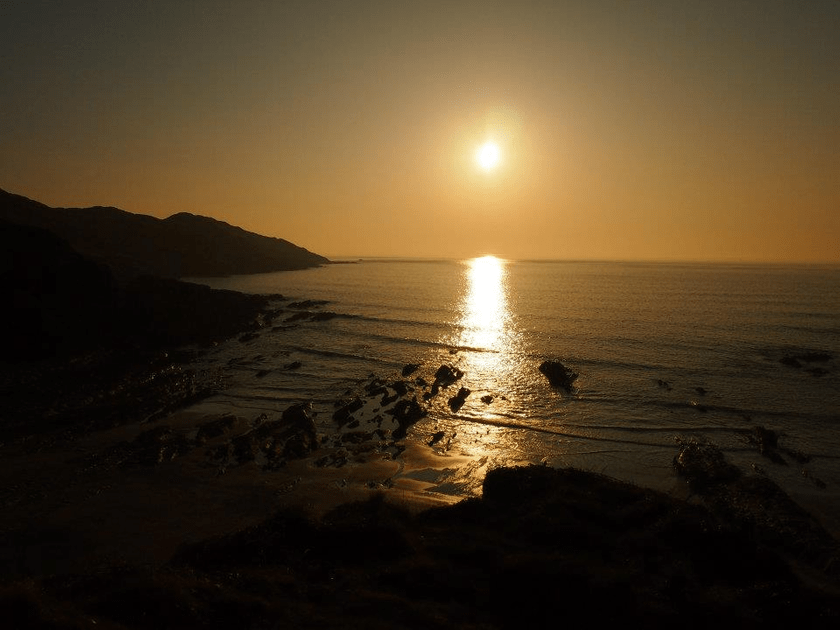 Sunset over the North Devon coast near North Morte Farm