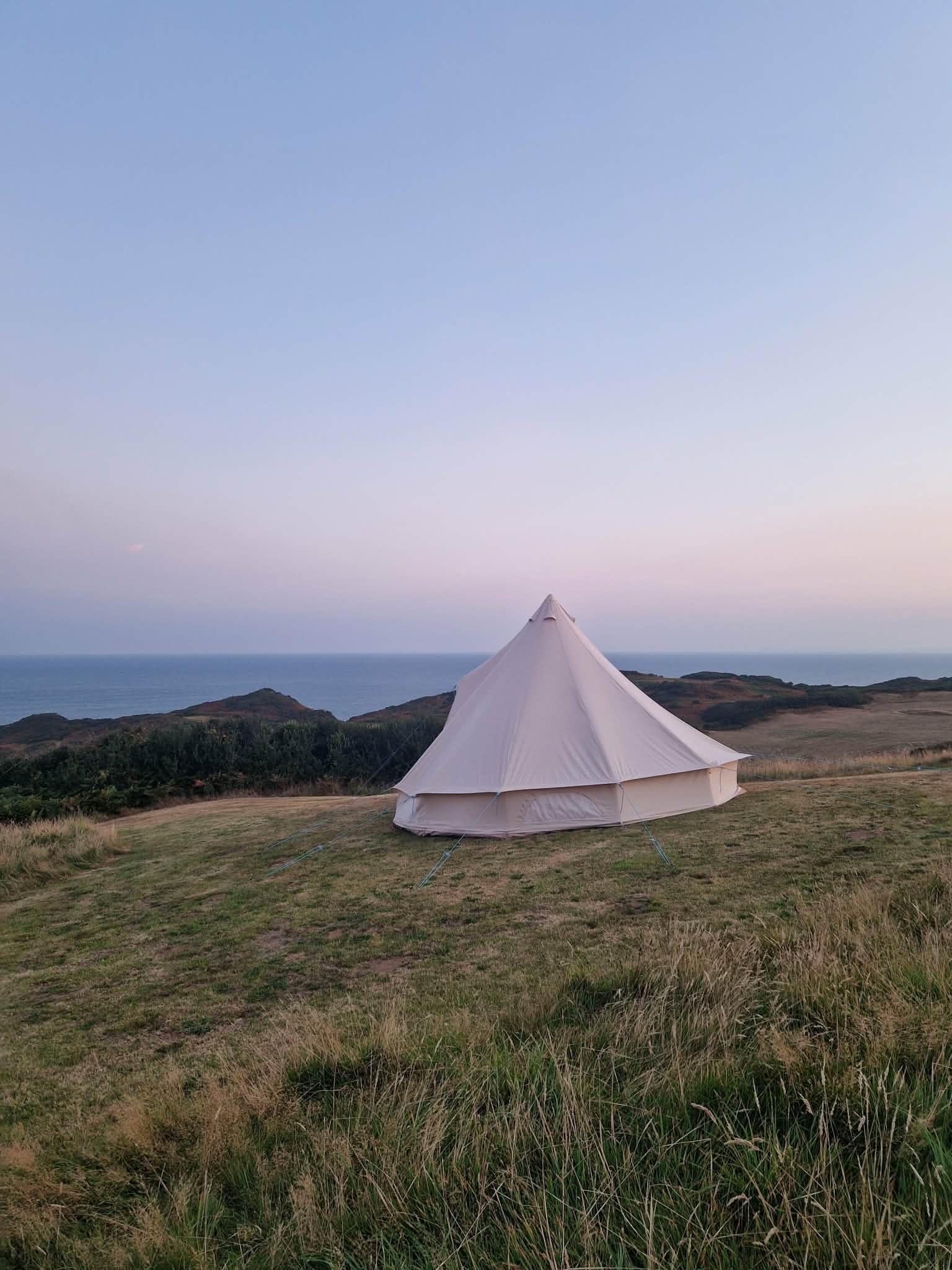 Tents pitched on the camping field