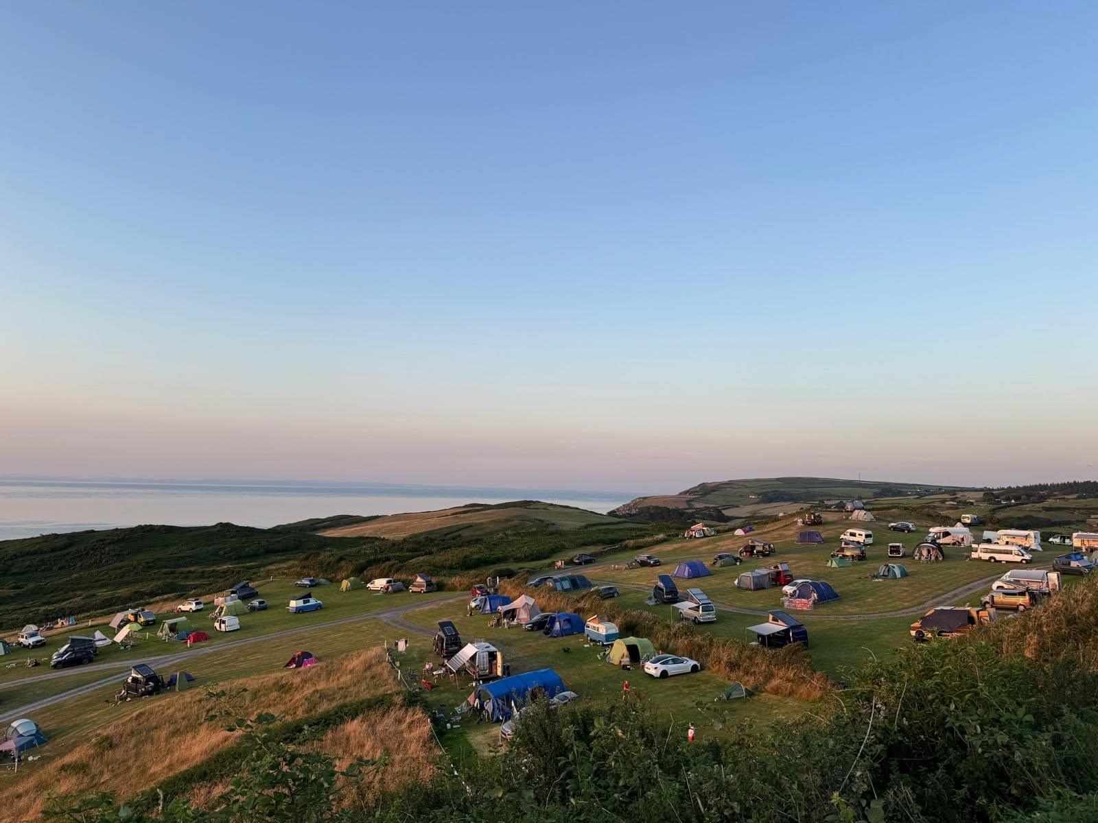 Pitches across the camping field