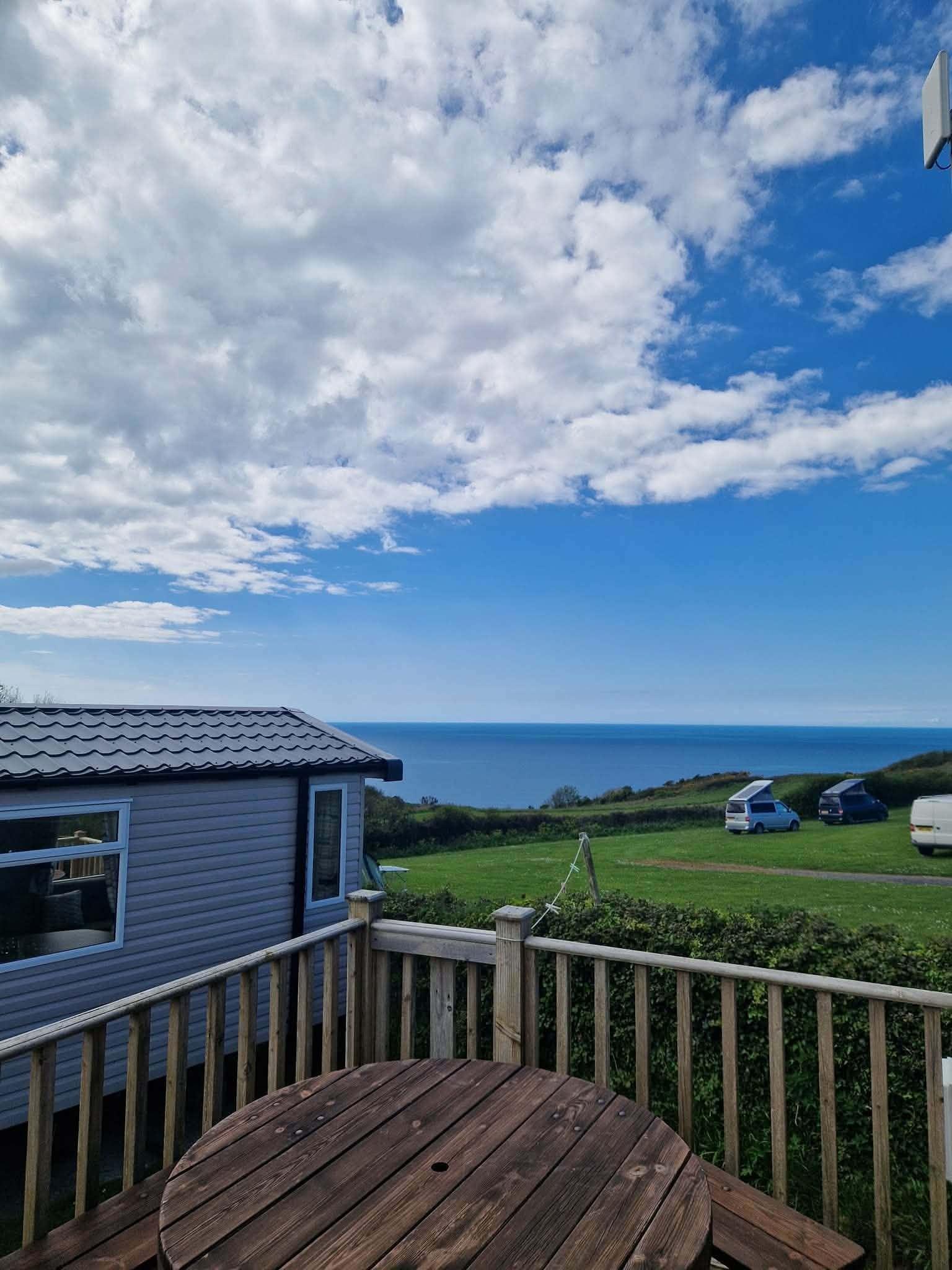Holiday homes set on the hill at North Morte Farm