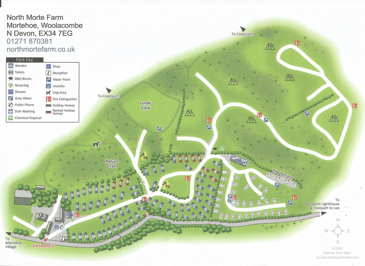 Site plan of North Morte Farm, Mortehoe, Woolacombe