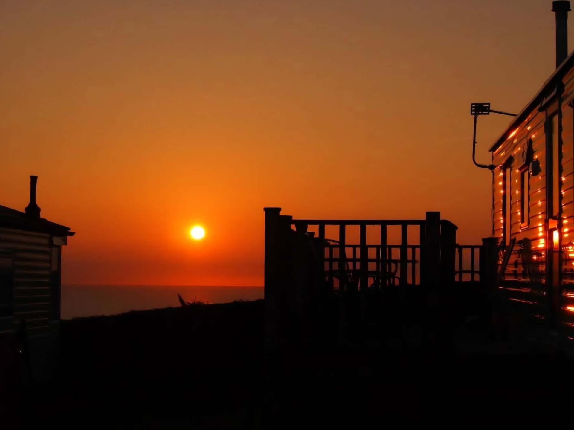 Sunset silhouette on the coast