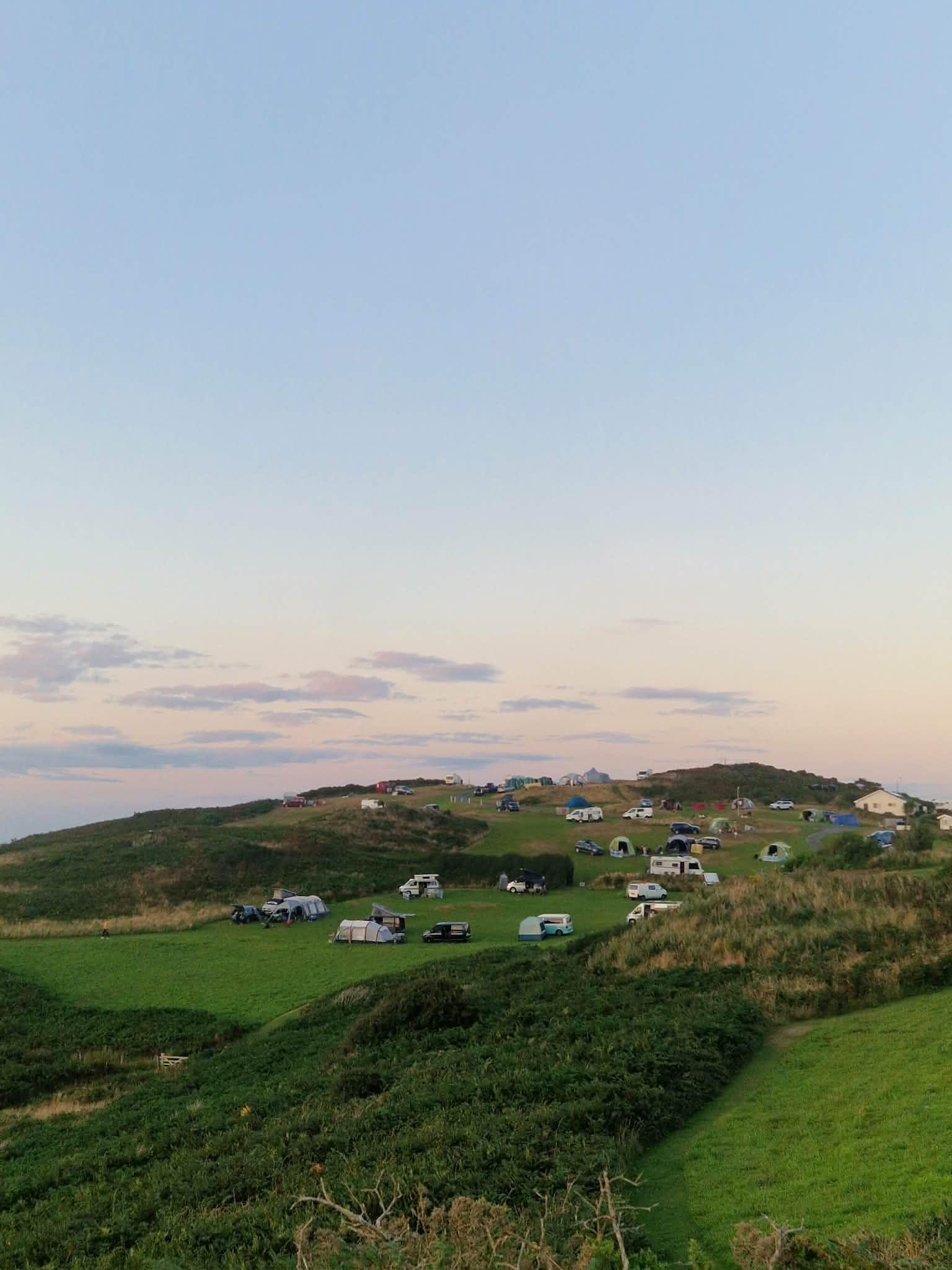 The camping field at North Morte Farm