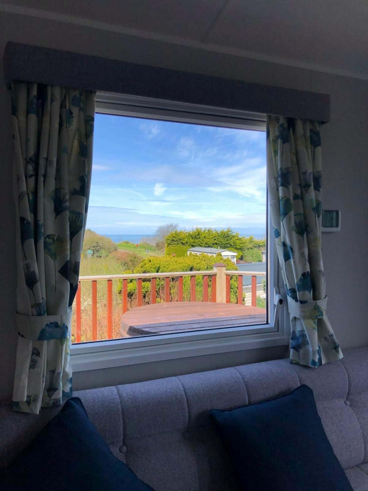 Sea view from a holiday home window