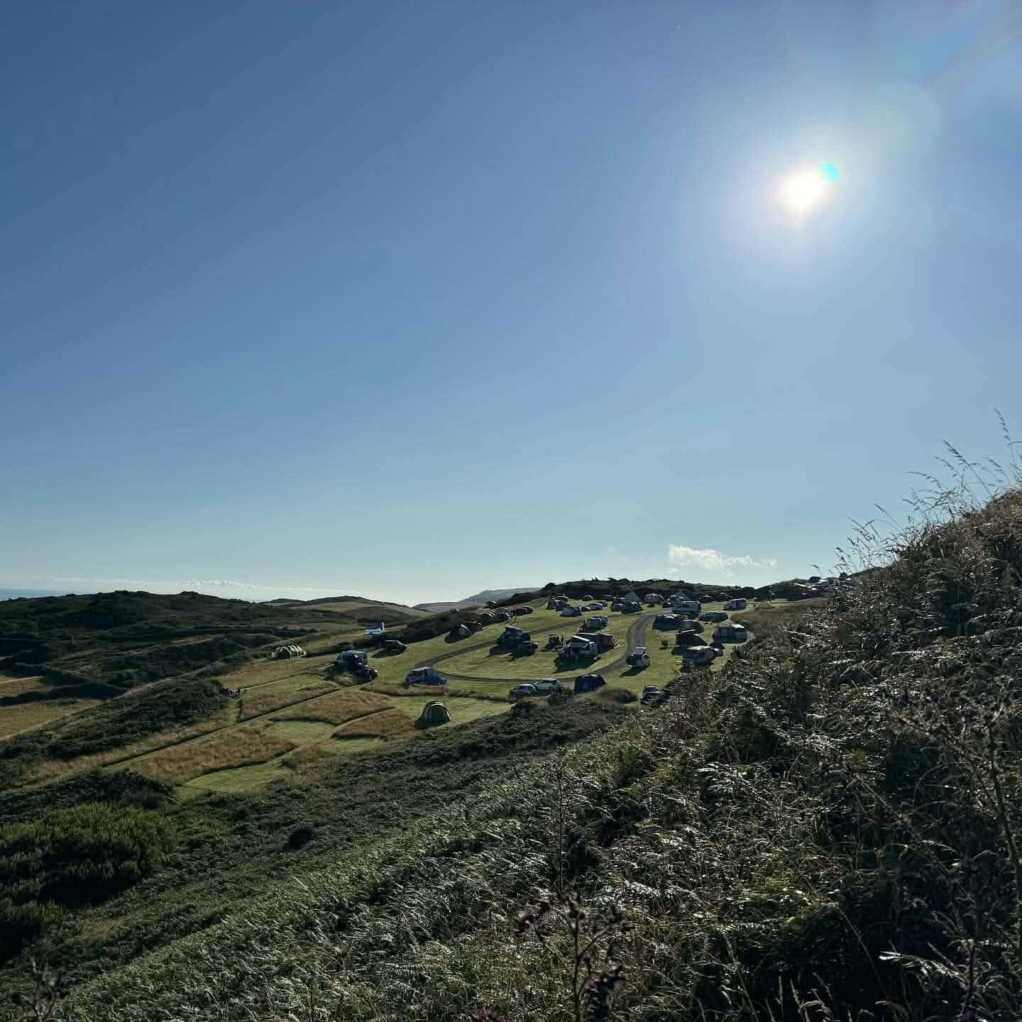 Moon over the hill above the park
