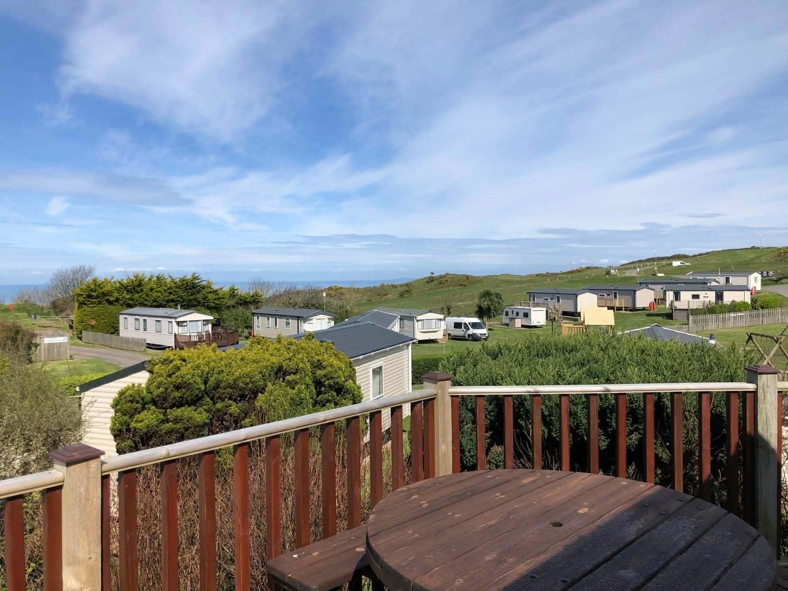 View from a deck towards the fields